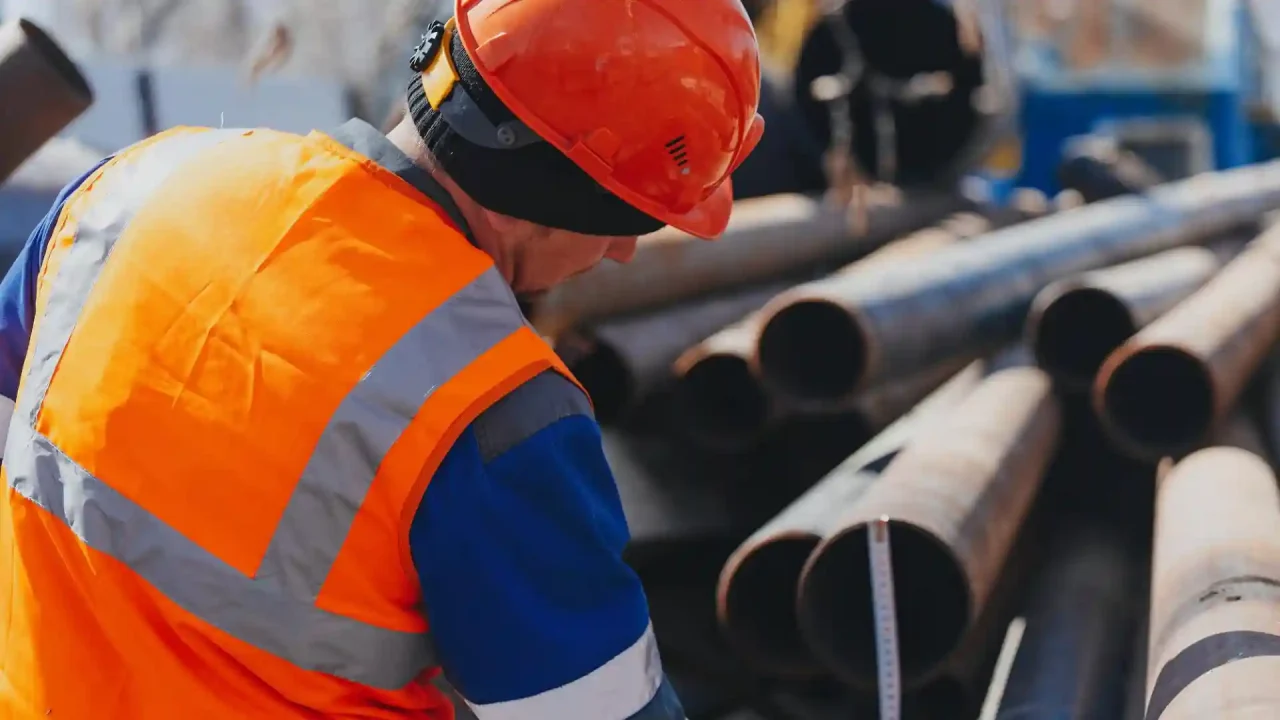 Oil Field Worker with Safety Vest